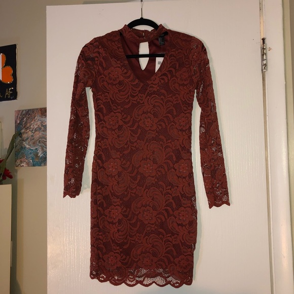 NWT forever 21 lace long sleeve dress - Picture 2 of 5